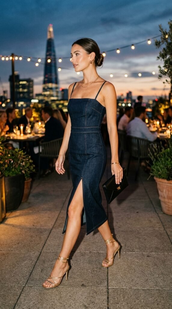 Woman_wearing_denim_dress_heels_ Woman_wearing_denim_dress_heels_