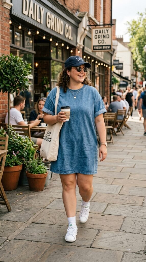 Woman_wearing_denim_dress_sneakers_202605171713 _denim_dress_