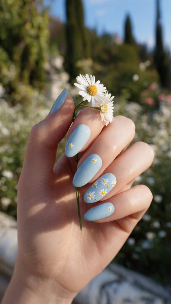 minimal floral nail art
