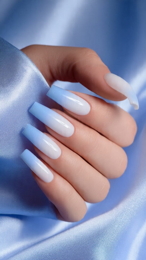 blue and white ombre