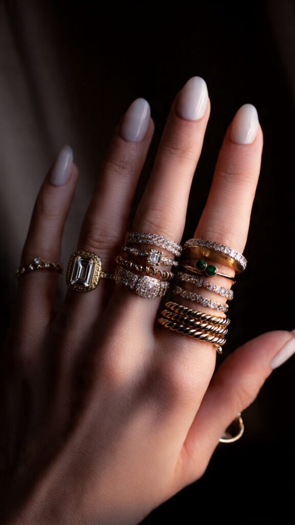 full hand stack rings