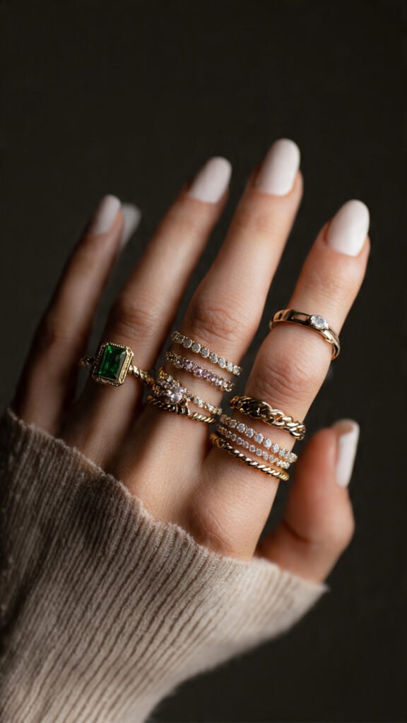 full hand stack rings