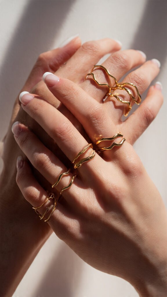 assymterical stack rings 
