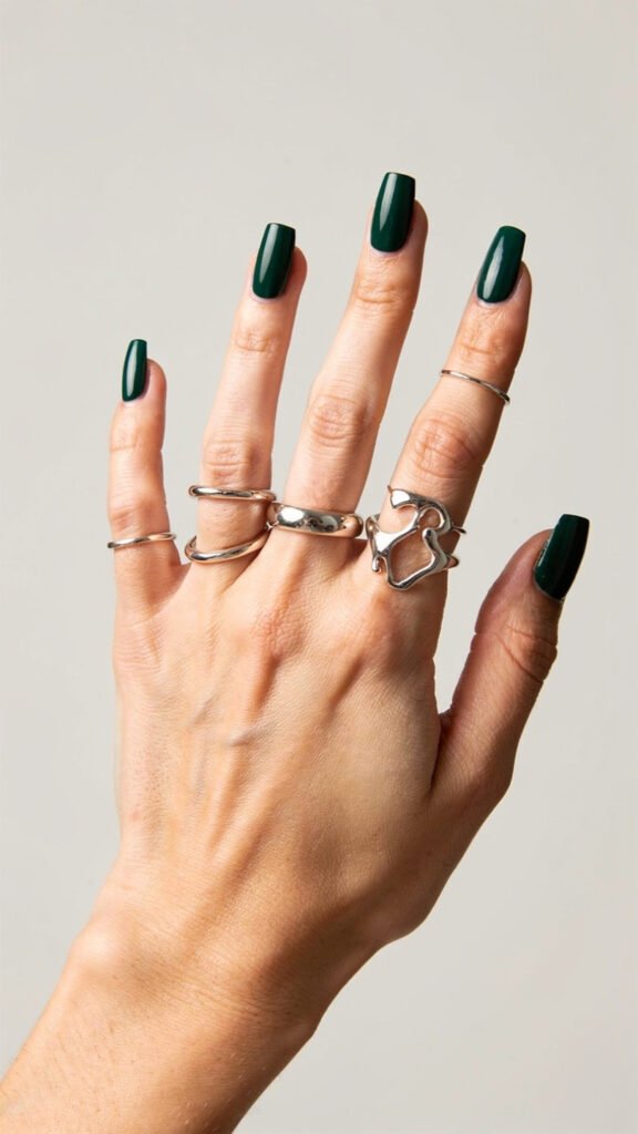 silver ring stack