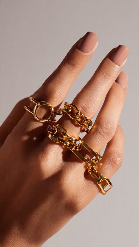 bold gold rings stack