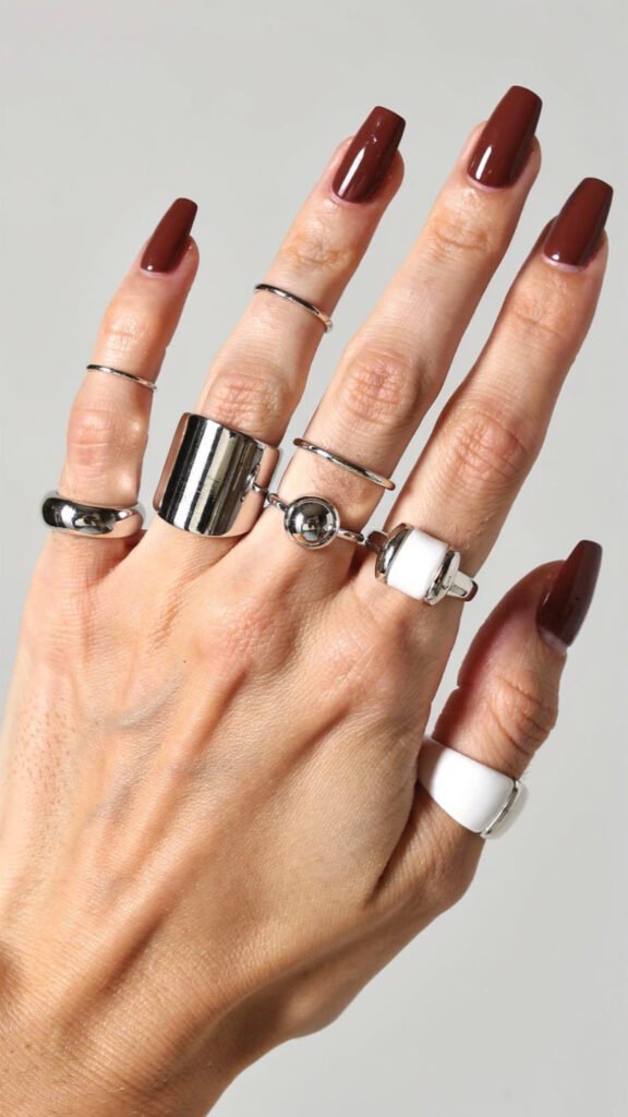 silver ring stack
