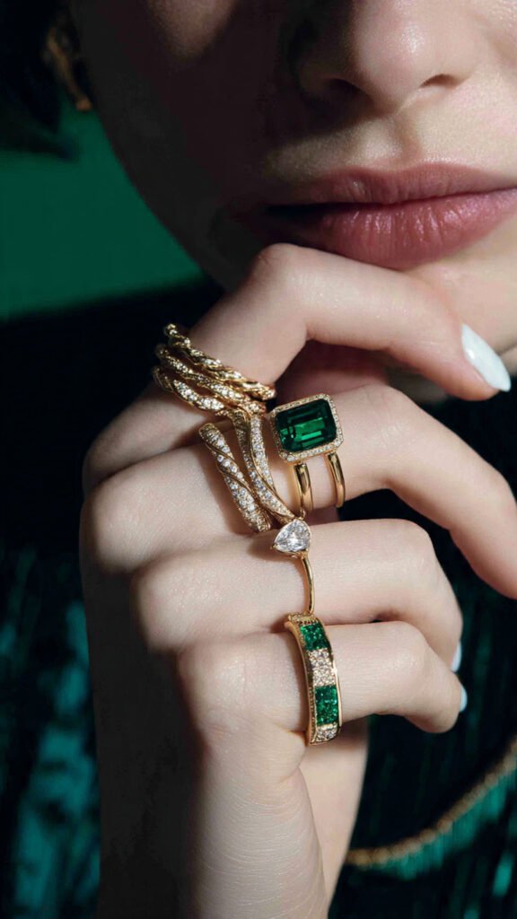 diamond and gold rings