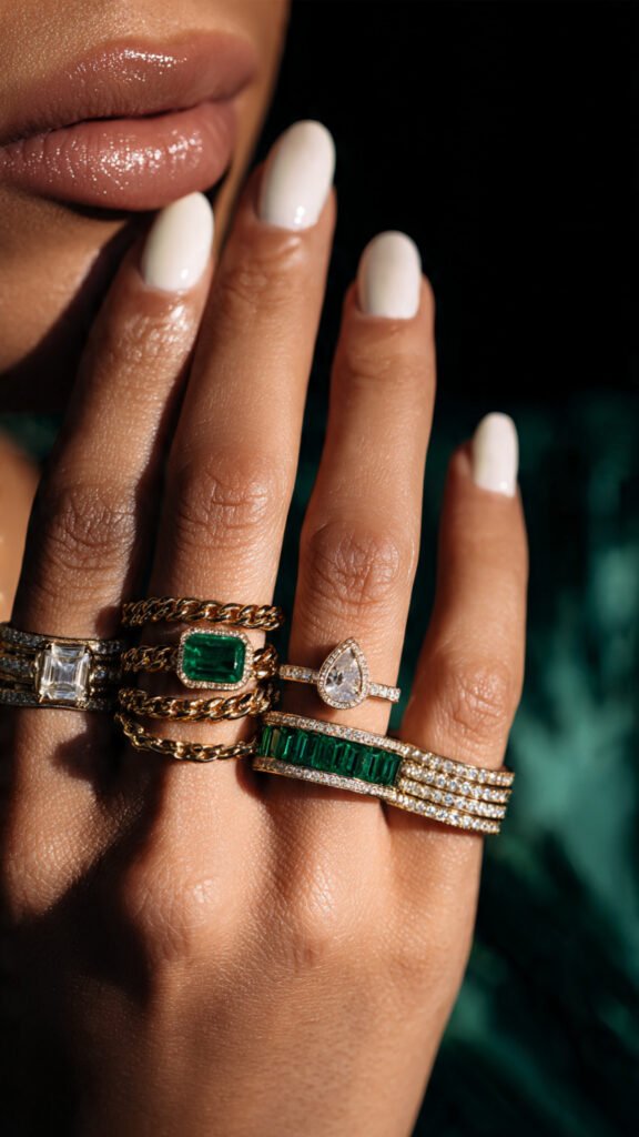 diamond and gold rings