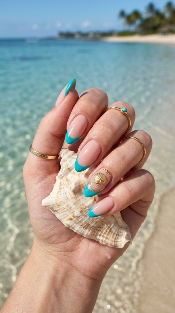 11._Turquoise_French_Tip_Nails 11._Turquoise_French_Tip_Nails