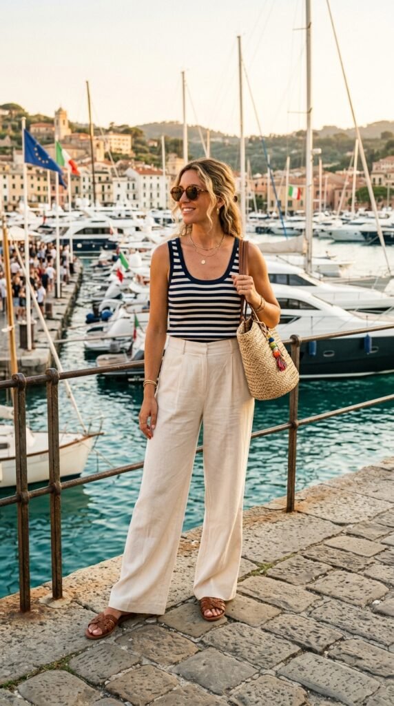 3._Striped_Knit_Tank_With_wideleg linen pants 3._Striped_Knit_Tank_With_wideleg linen pants