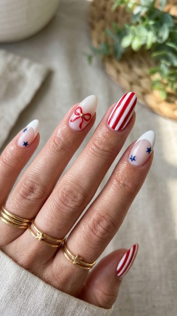 Americana_Bow_Nails__4th july nails Americana_Bow_Nails__4th july nails