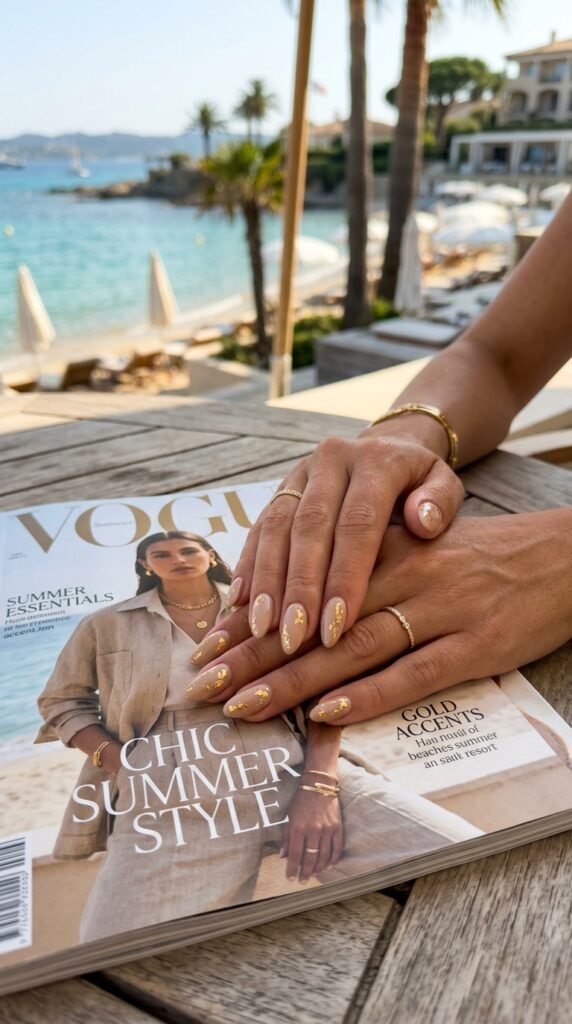 Gold Foil Sand Dune Nails Gold Foil Sand Dune Nails