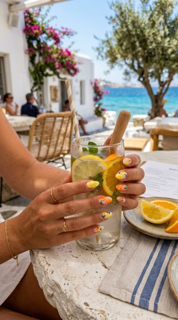Citrus Slice Mediterranean Nails Citrus Slice Mediterranean Nails