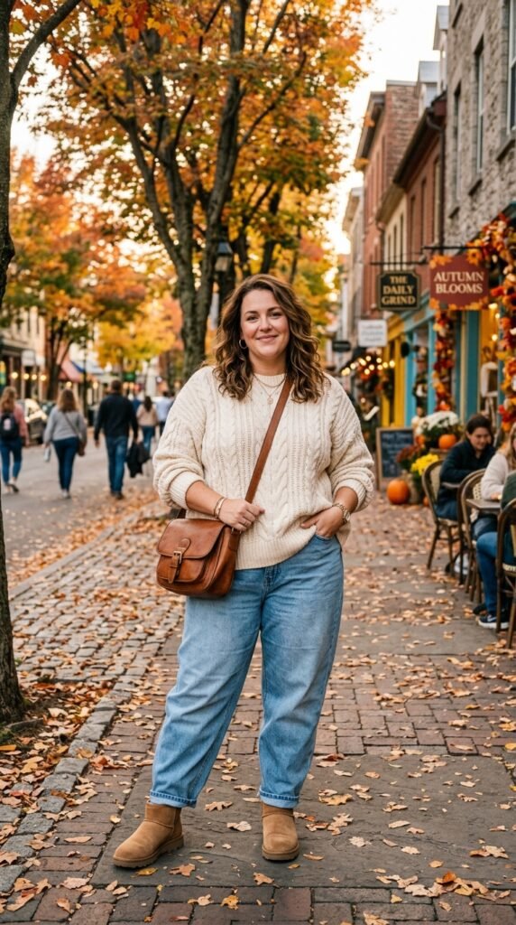 Oversized Sweater + Light Baggy Jeans Outfit Oversized Sweater + Light Baggy Jeans Outfit