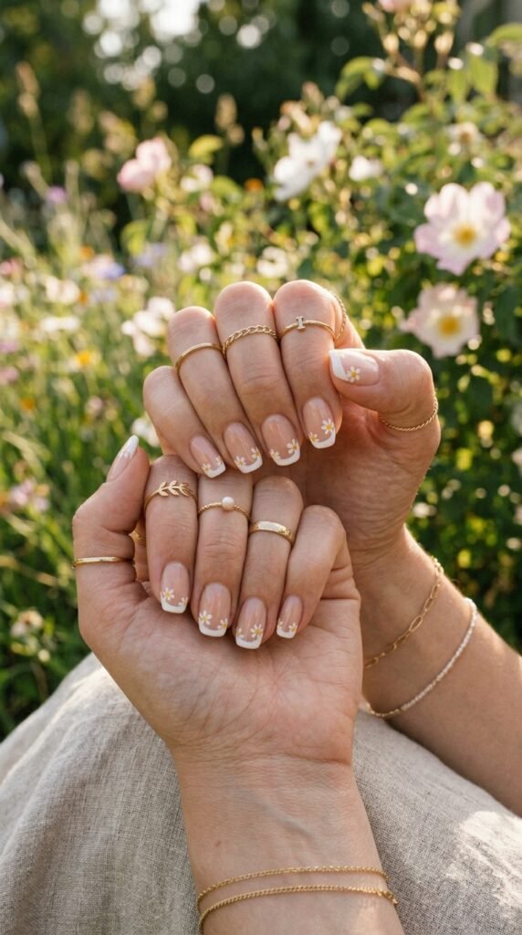 Daisy_French_tip_nails Daisy_French_tip_nails