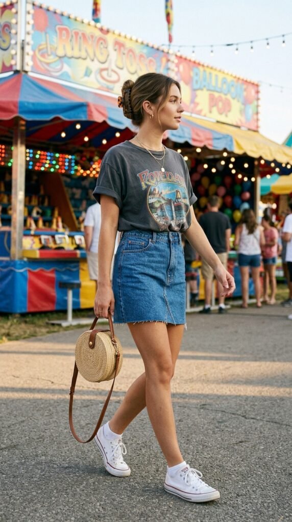 Denim_mini_skirt_graphic_tee_ Denim_mini_skirt_graphic_tee_