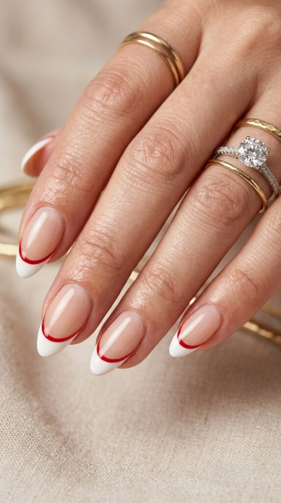 Double-line_French_tips_manicurr Double-line_French_tips_manicure