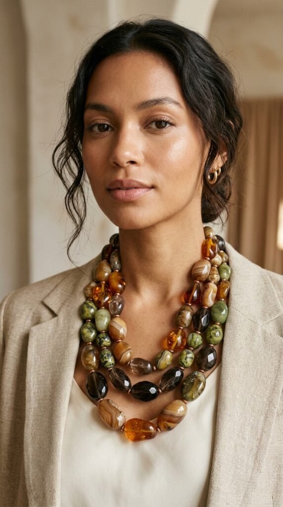 Earth-tone_gemstone_bead_necklace Earth-tone_gemstone_bead_necklace