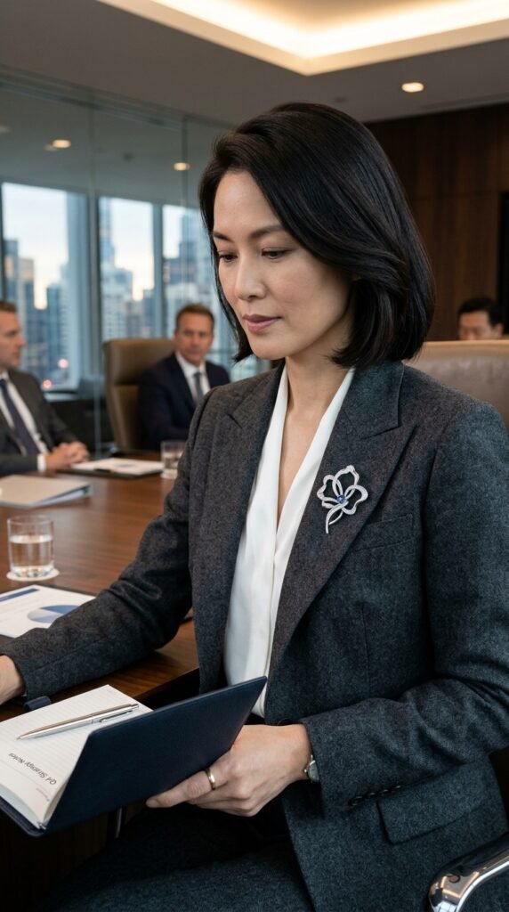 Executive_meeting_look_with_brooch_ Executive_meeting_look_with_brooch_