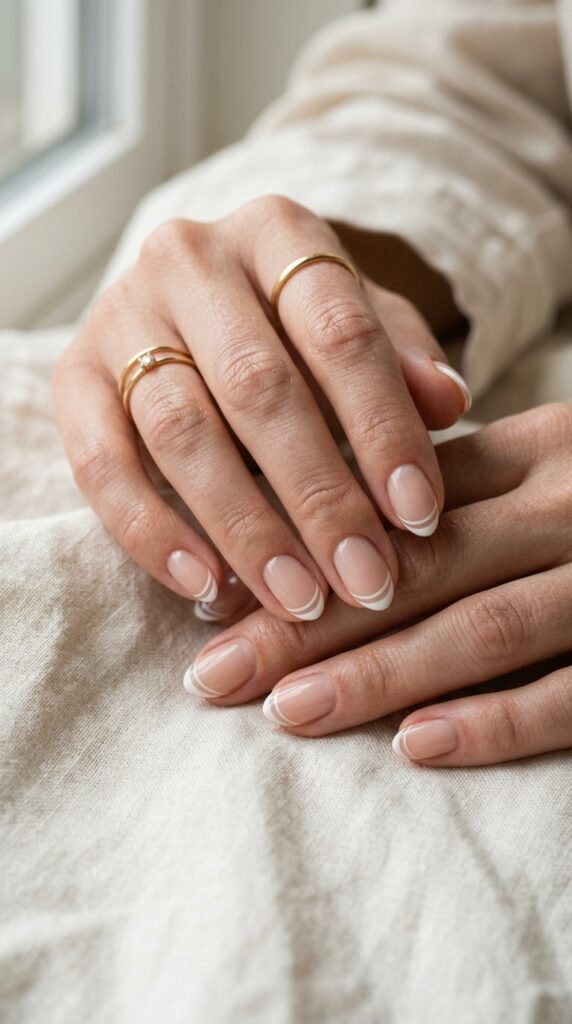 ultra thin double line french tips ultra thin double line french tips
