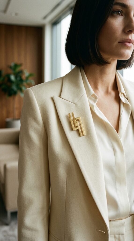 Gold_brooch_on_blazer_lapel_ Gold_brooch_on_blazer_lapel_