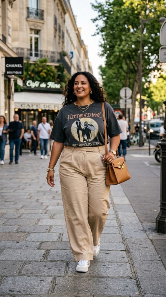 graphic tee and wide leg trouswers graphic tee and wide leg trouswers