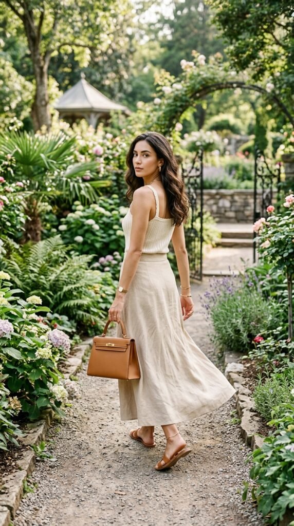 cashmere tank and linen maxi skirt cashmere tank and linen maxi skirt