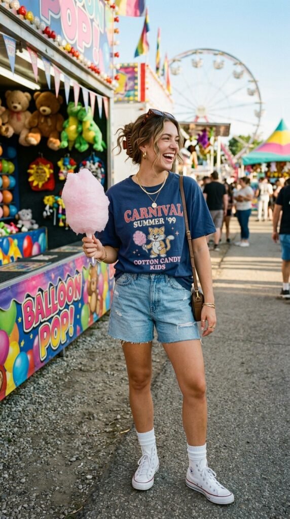 Influencer_wearing_baby_tee_shorts Influencer_wearing_baby_tee_shorts