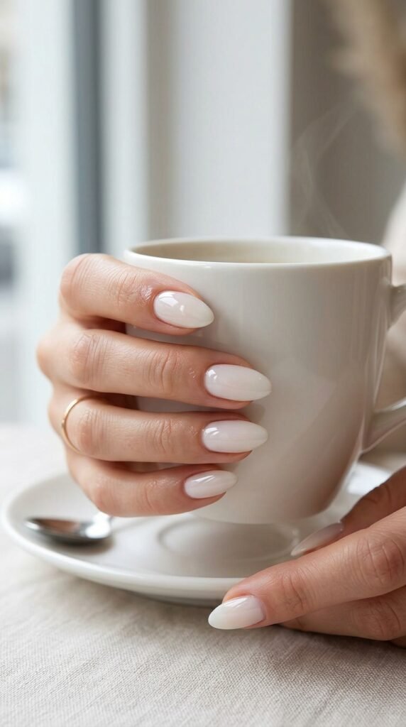 Milky_white_almond_nails_ Milky_white_almond_nails_