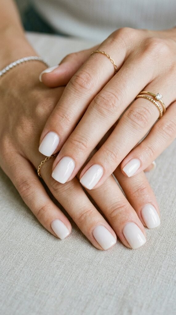 Milky_white_nails_with_rings_ Milky_white_nails_with_rings_