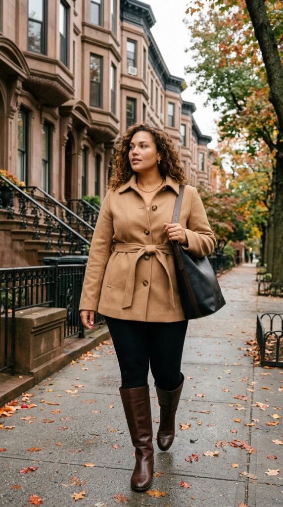 Belted Jacket + Knee-High Boots Belted Jacket + Knee-High Boots