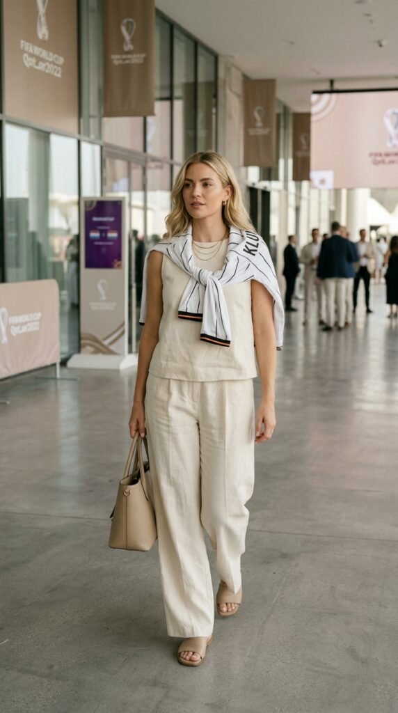 Model_wearing_cream_co-ord_set_ Model_wearing_cream_co-ord_set_