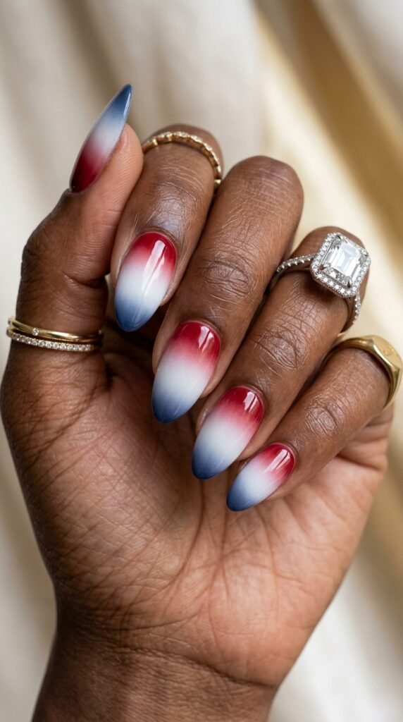 Ombre_patriotic_nails_with_rings Ombre_patriotic_nails_with_rings