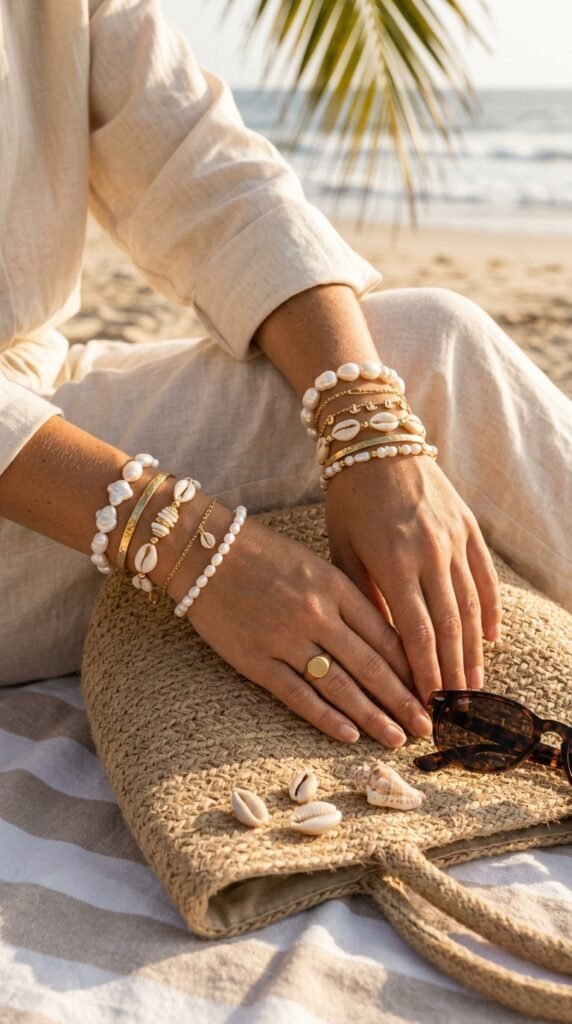 Pearl_shell_bracelet_stack_ Pearl_shell_bracelet_stack_