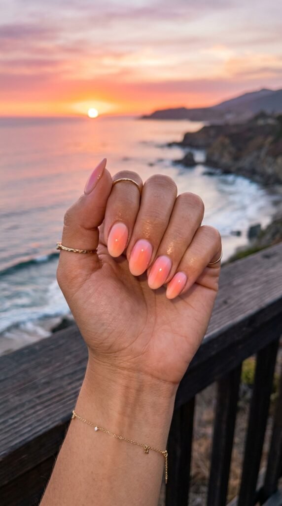 Pink Sunset Aura Nails Pink Sunset Aura Nails