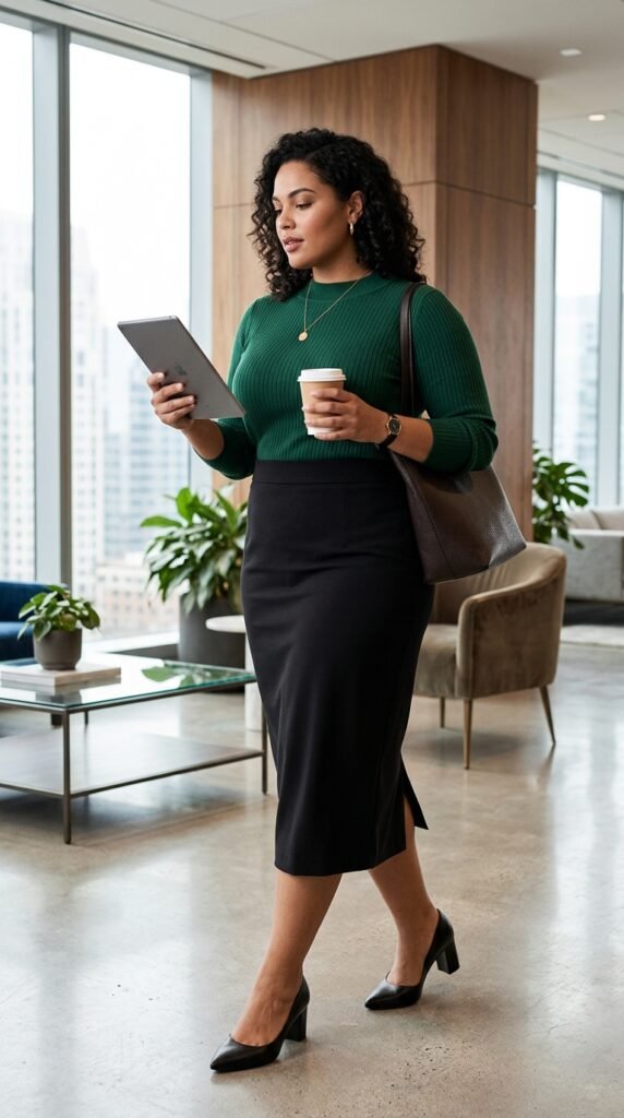 Plus-size_professional_wearing-pencil skirt Plus-size_professional_wearing-pencil skirt
