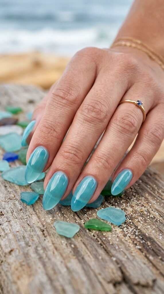 Sea_glass_nails_glossy_finish_ Sea_glass_nails_glossy_finish_
