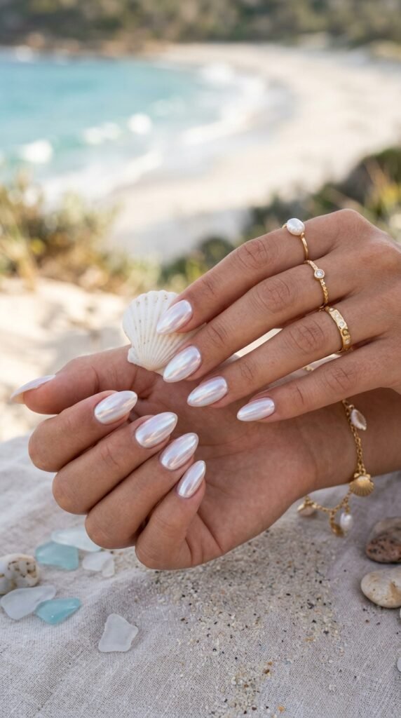 Seashell_chrome_nails_ Seashell_chrome_nails_