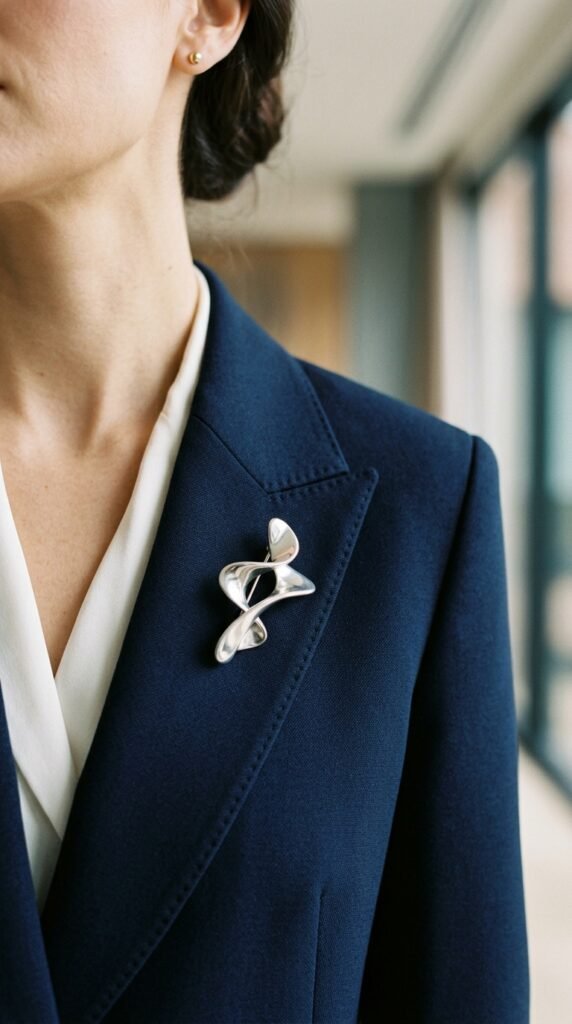 Silver_brooch_on_navy_blazer Silver_brooch_on_navy_blazer