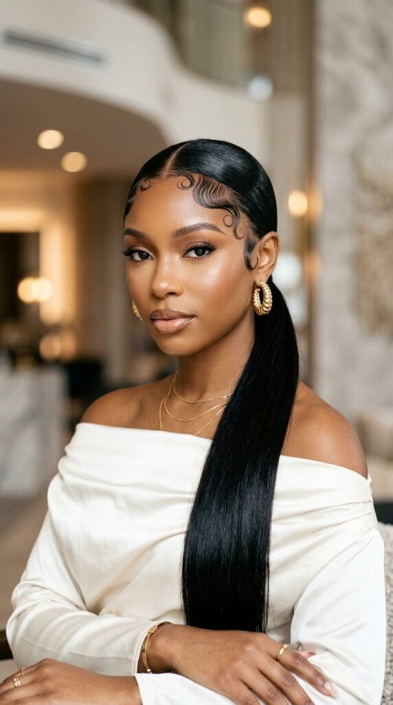 Sleek_low_ponytail_hairstyle_ Sleek_low_ponytail_hairstyle_