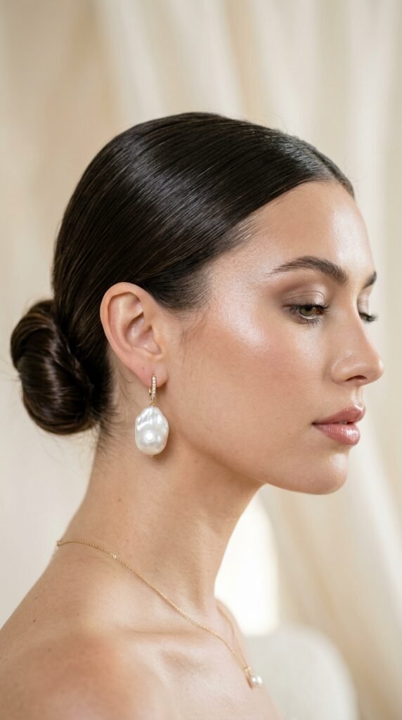 Slicked_back_bun_pearl_earrings_202606021541 Slicked_back_bun