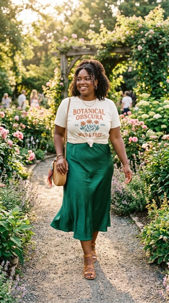 graphic tee over a slip dress graphic tee over a slip dress