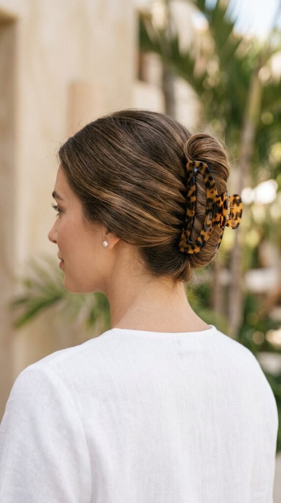 Woman_wearing_French_twist_clip Woman_wearing_French_twist_clip