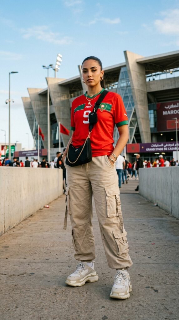 Woman_wearing_Morocco_jersey_cargopants Woman_wearing_Morocco_jersey_cargopants