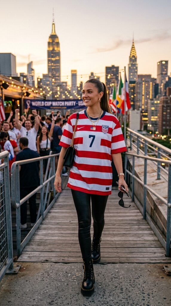 Woman_wearing_USA_jersey_leggings_ Woman_wearing_USA_jersey_leggings_