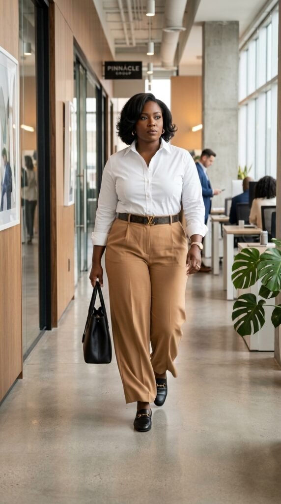 Woman_wearing_button-down_shirt_ Woman_wearing_button-down_shirt_