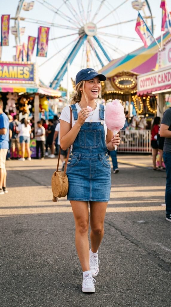 Woman_wearing_denim_overall_dress Woman_wearing_denim_overall_dress
