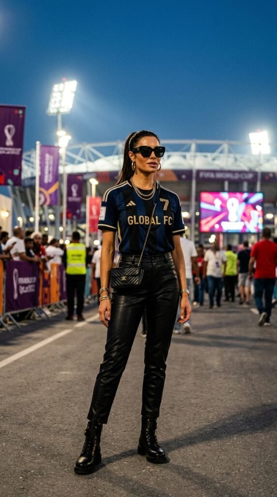 Woman_wearing_leather_pants_jersey_ Woman_wearing_leather_pants_jersey_