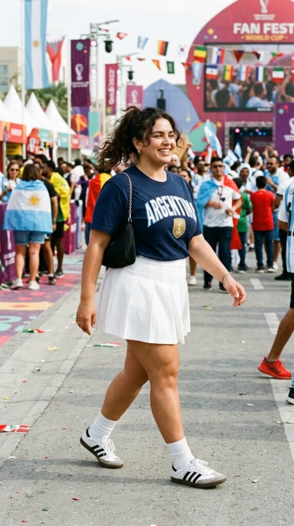 Woman_wearing_pleated_skirt_tee_ Woman_wearing_pleated_skirt_tee_
