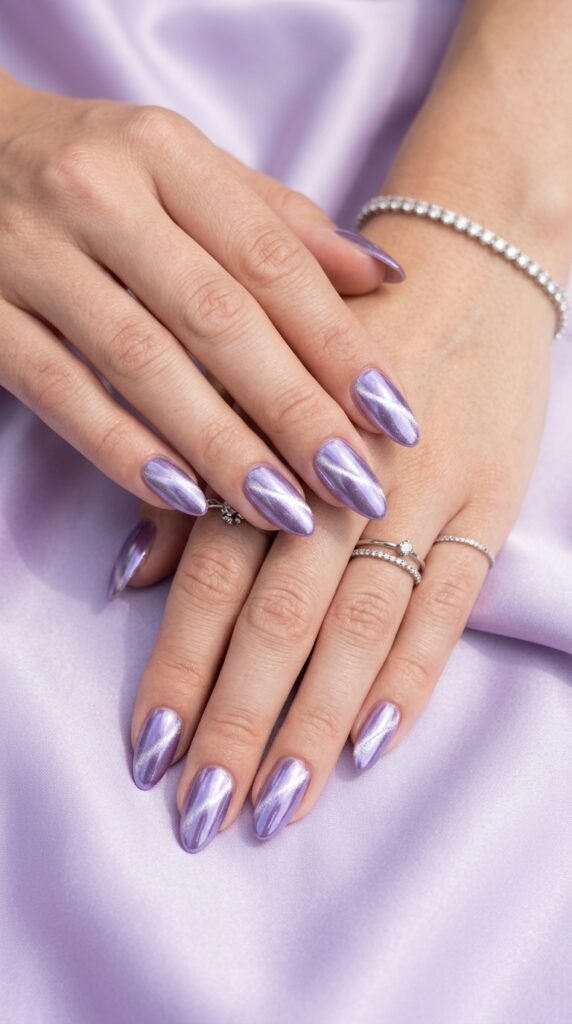 10._Lavender_Chrome_Cat_Eye_Nails 10._Lavender_Chrome_Cat_Eye_Nails